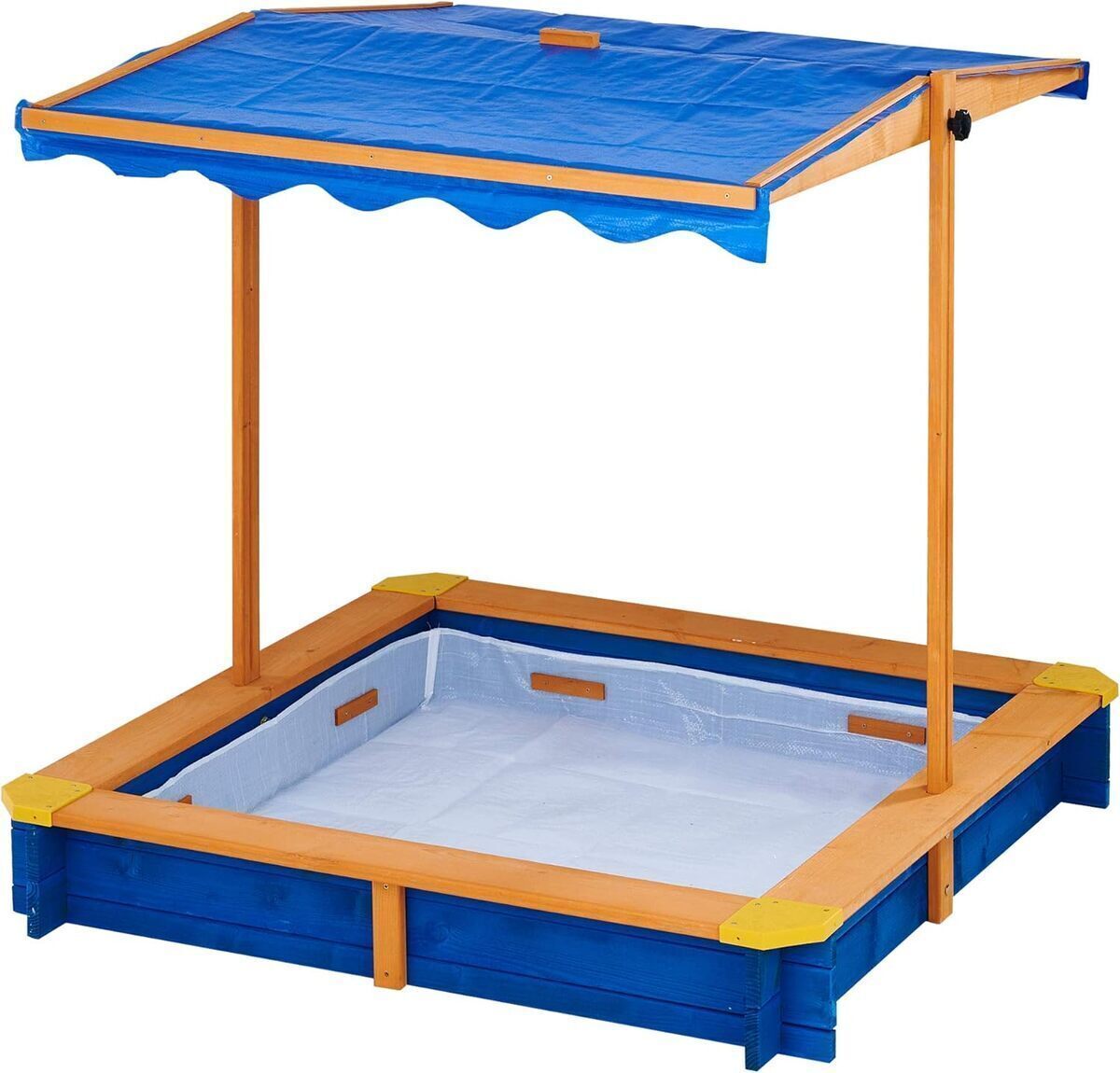 Test du bac à sable Teamson Kids en bois avec couvercle ajustable