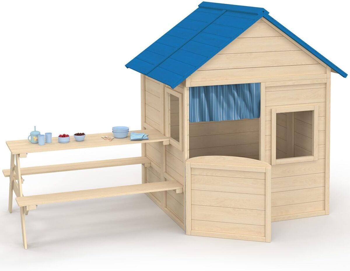 Test de la cabane Odyssey d'IDMarket : maisonnette en bois avec table intégrée