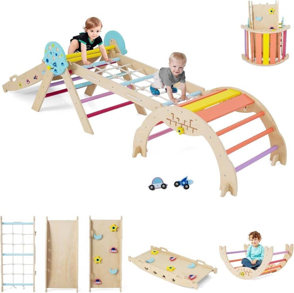Test du triangle d'escalade Goplus 9 en 1 Montessori pour enfants