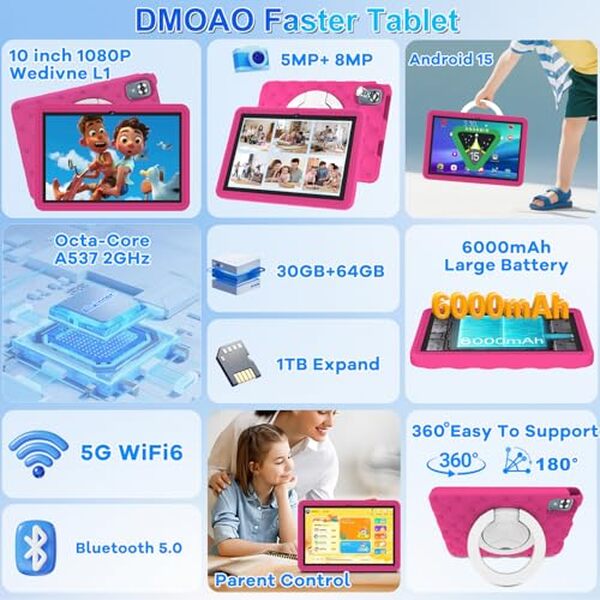 Découvrez notre test détaillé de la tablette DMOAO 10 pouces pour enfants : performances, fonctionnalités de sécurité et verdict final pour bien choisir.
