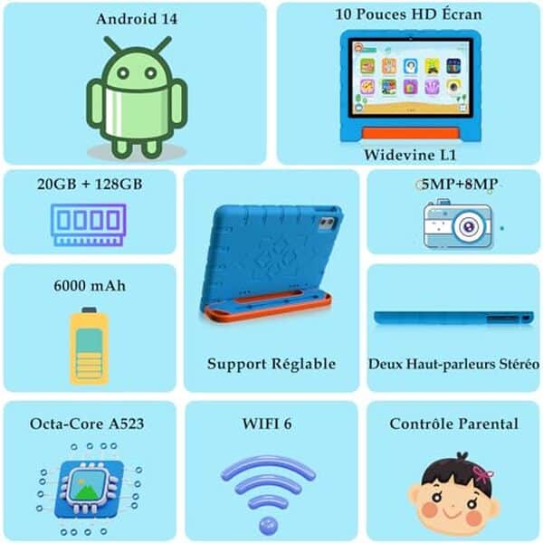 Découvrez notre test complet de la tablette enfants Ziovo Android 14 : performances, sécurité et fonctionnalités adaptées pour vos enfants. 