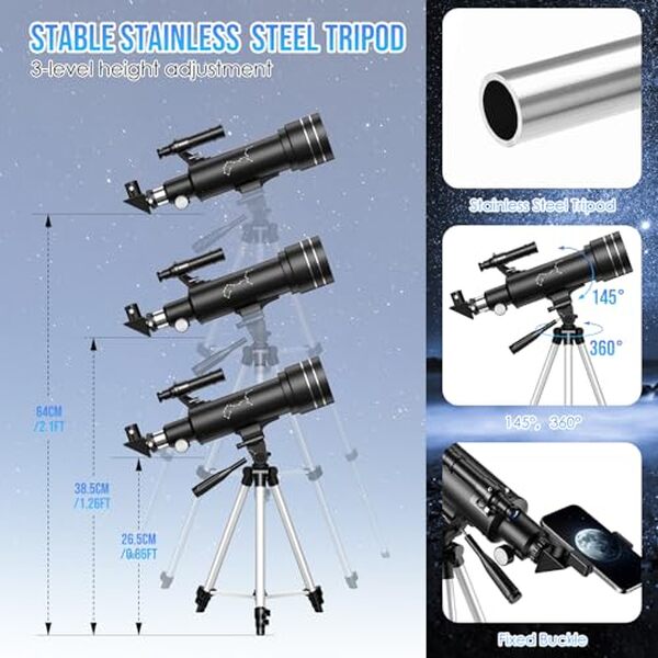 Découvrez notre test détaillé du télescope astronomique 70mm équipé de télécommande et filtre lunaire. Performances, avantages et avis pour bien choisir votre instrument d'observation. 