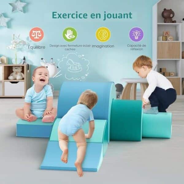 Découvrez notre test complet des blocs d'escalade en mousse pour développer la motricité de votre bébé. Conseils, avantages et avis sur ce jeu éducatif incontournable. 