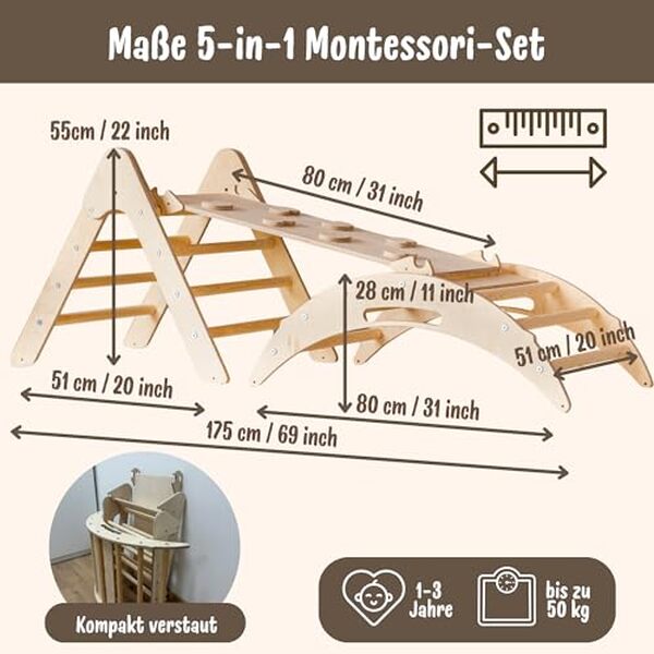Découvrez notre avis détaillé sur le set d'escalade Montessori 5-en-1 woodsCraft : design innovant, sécurité et développement moteur pour votre enfant.