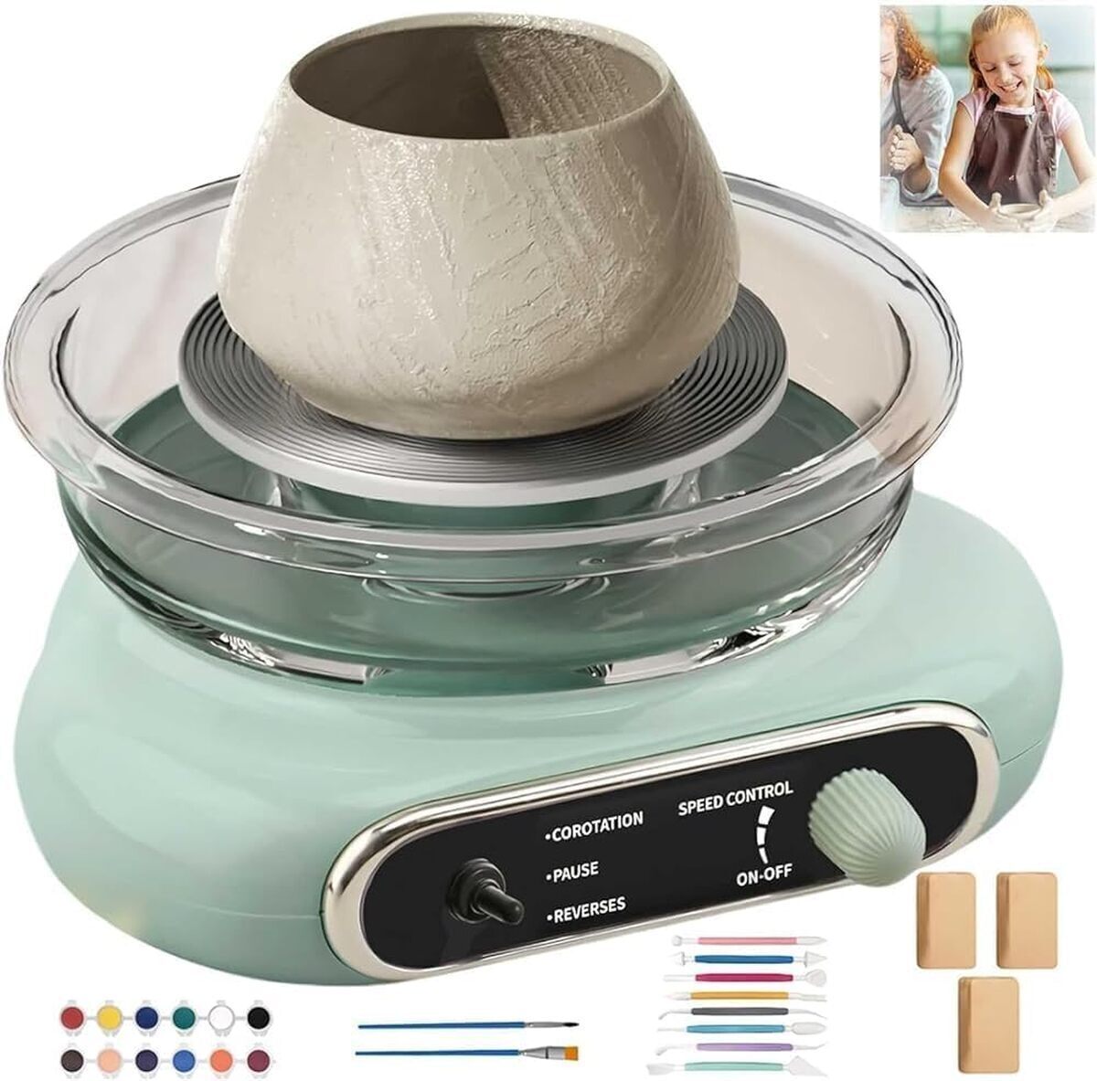 Test de la mini machine électrique à poterie : idéal pour débutants et enfants
