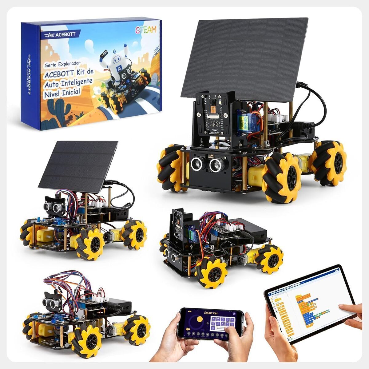 Test du kit de robot solaire intelligent ESP32 4 en 1