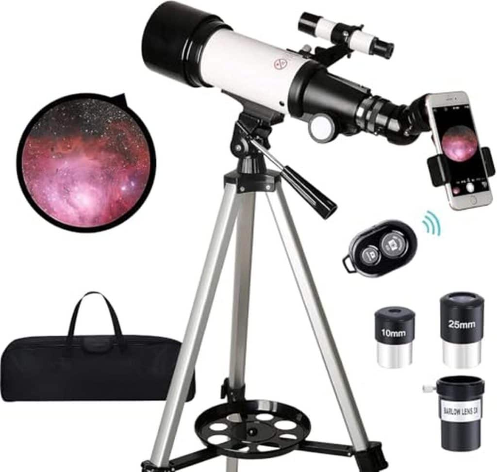 Test du télescope réfracteur 70 mm pour débutants