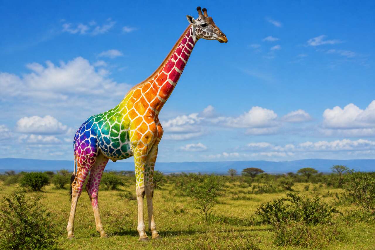 Les aventures extraordinaires de la girafe arc-en-ciel