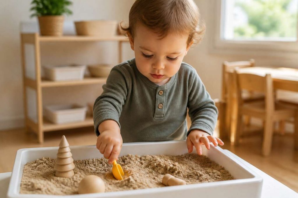 Graphisme enfants : plateau de sable dès 18 mois