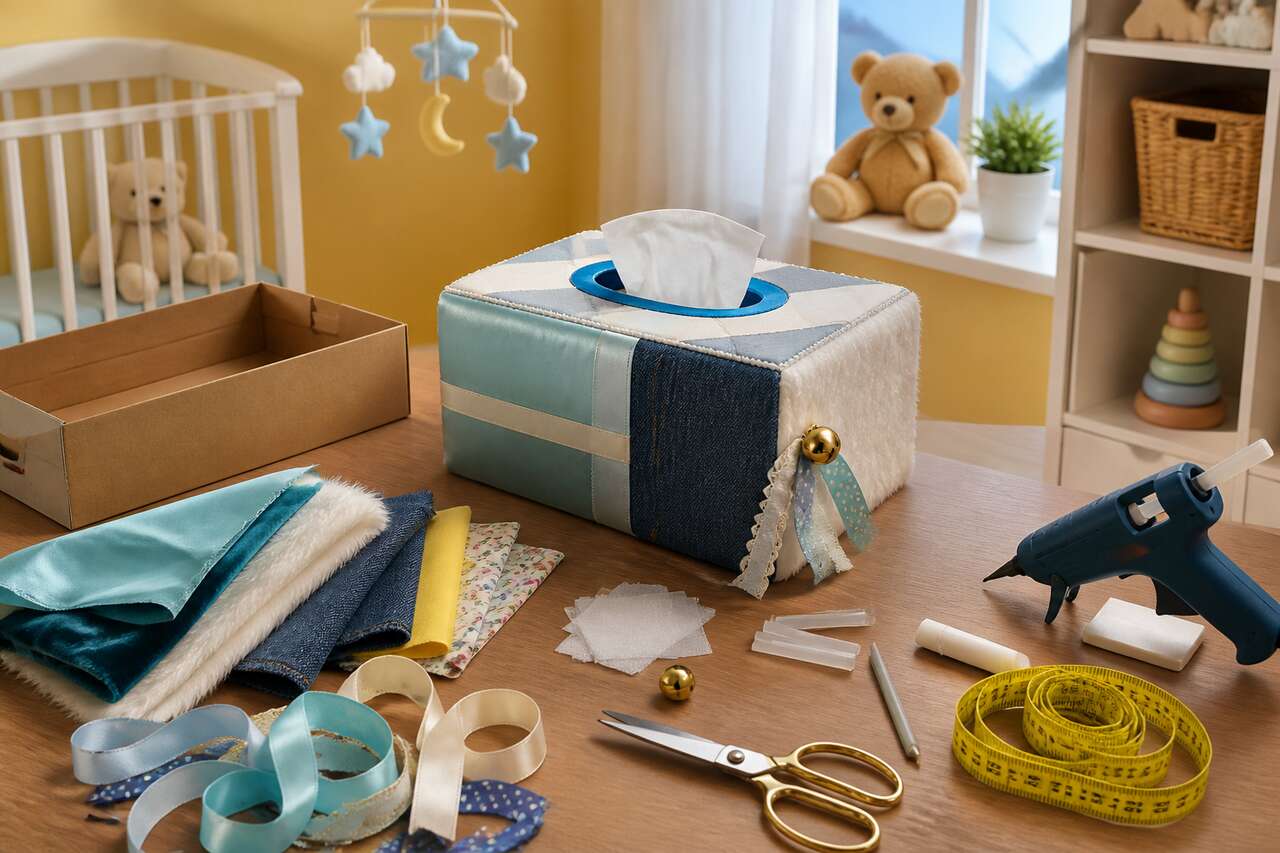 Boîte à tissus DIY : jouet bébé fait maison