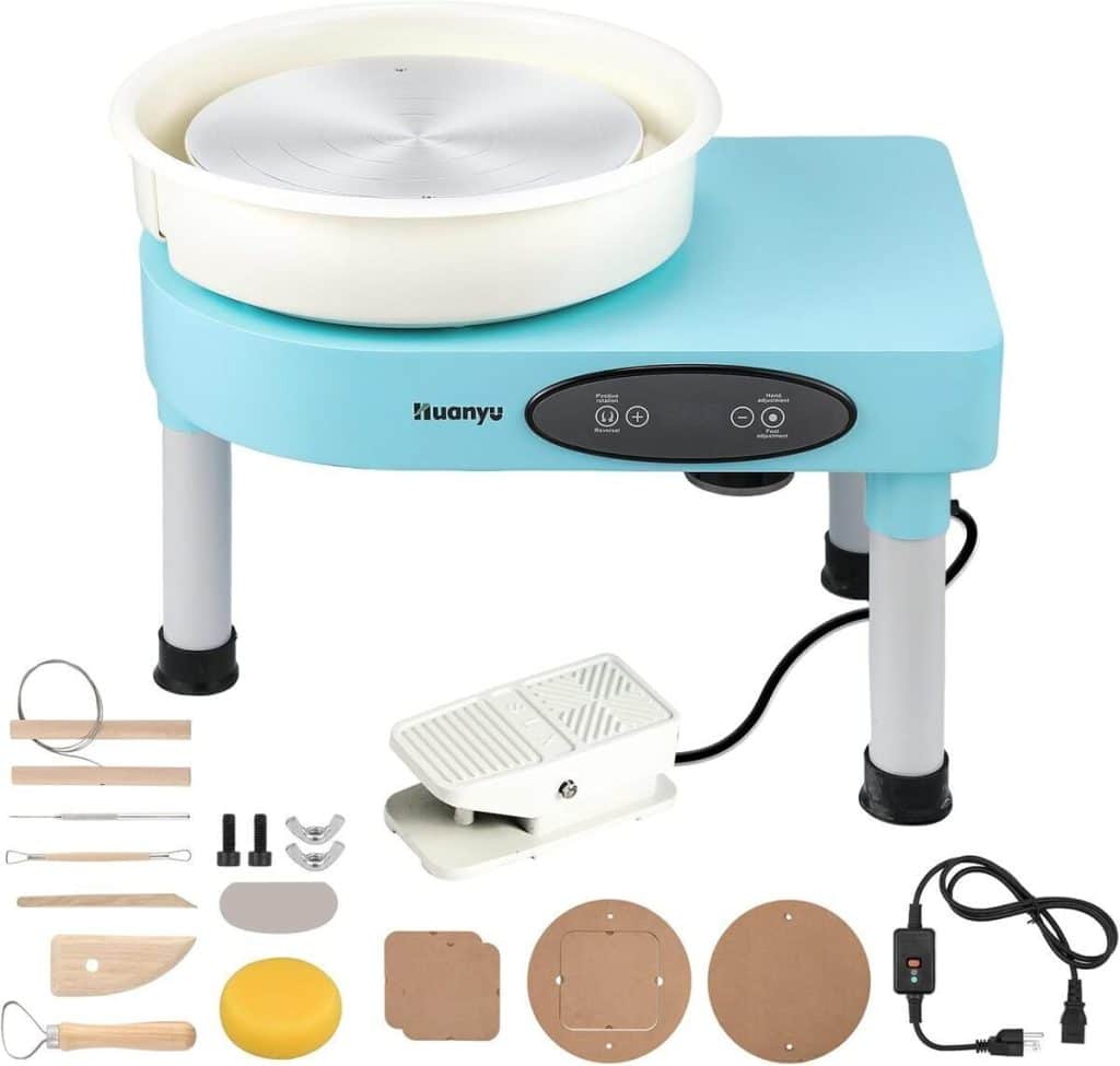 Test de la roue de poterie Huanyu 350 W avec pédale et accessoires