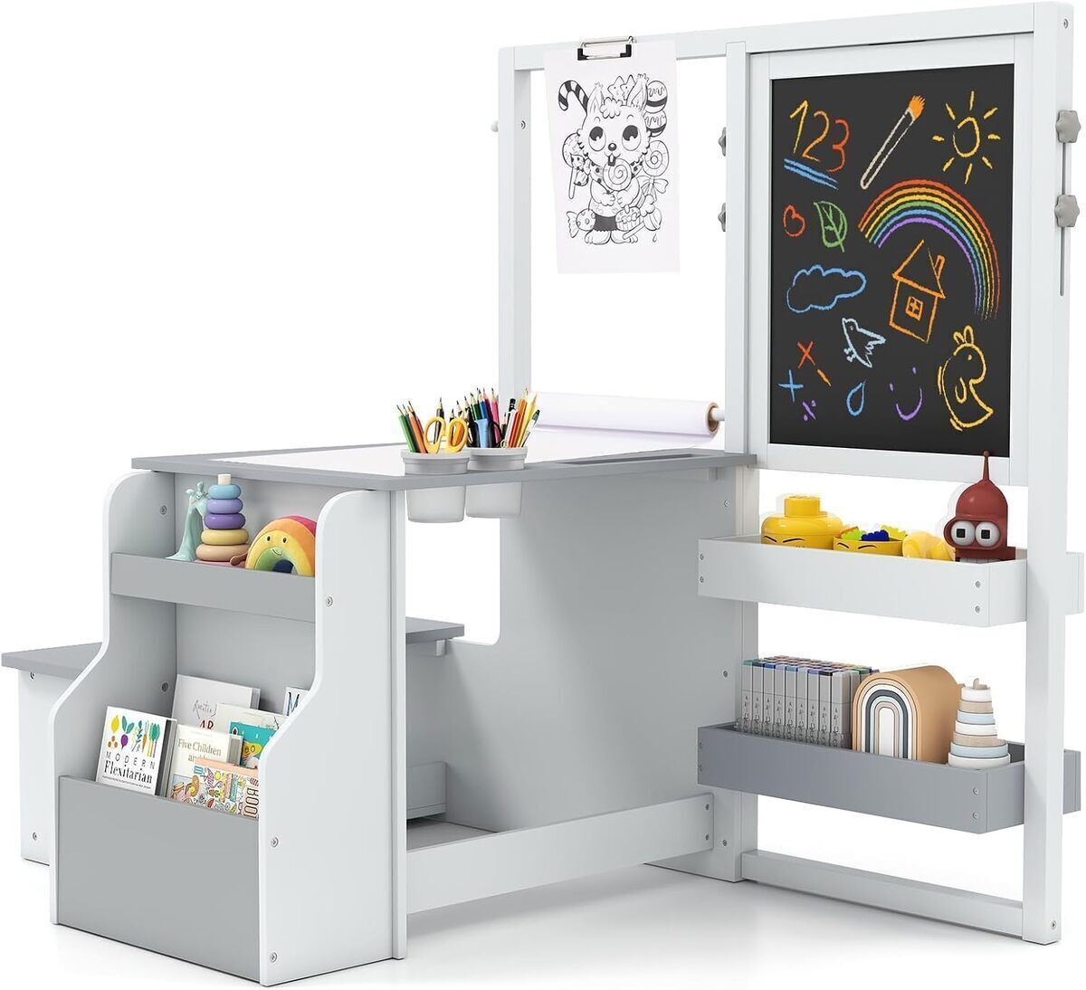 Test du bureau enfant Goplus 3-en-1 tableau ajustable