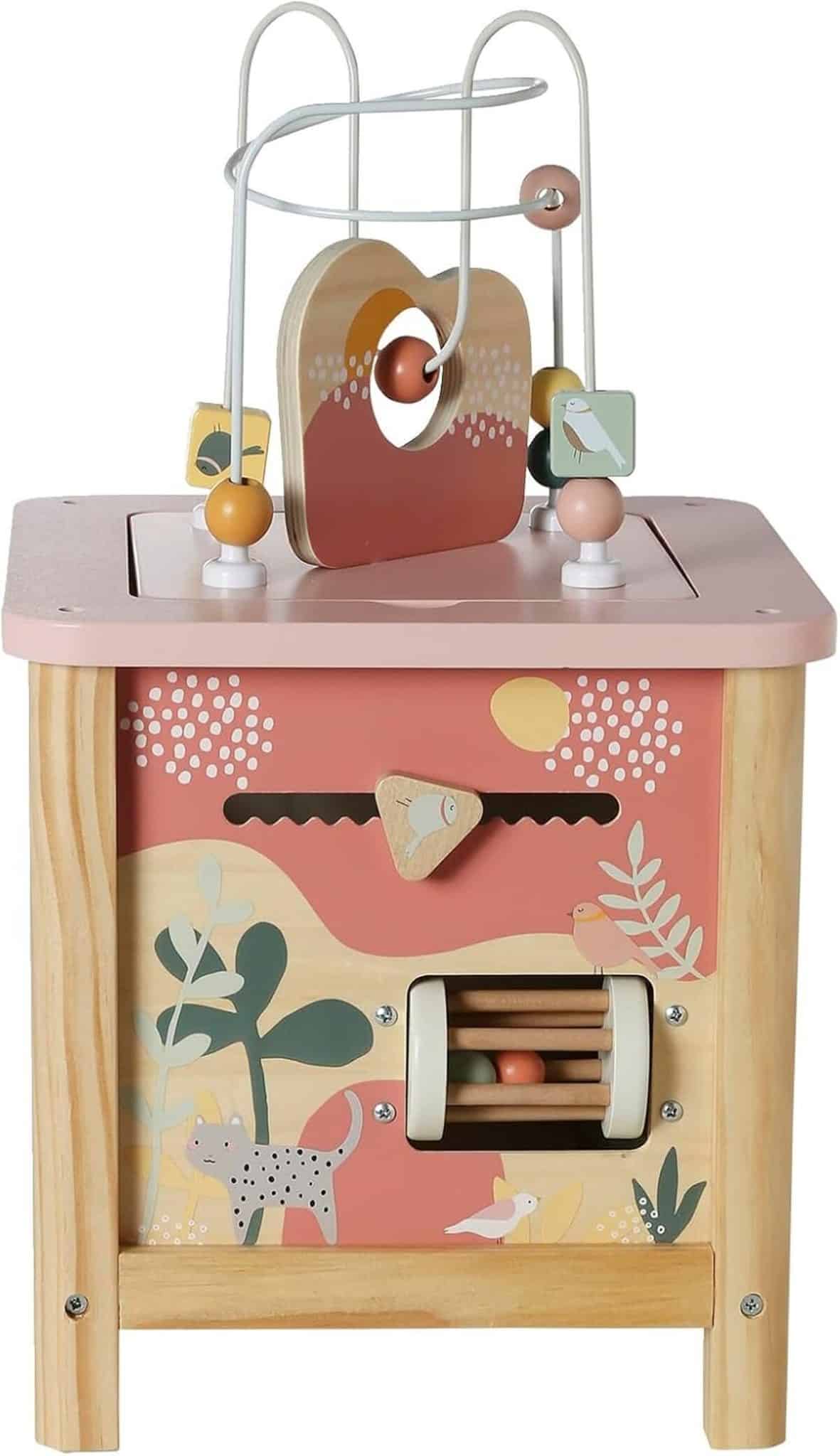 Test du cube d'activités en bois Vertbaudet Savania