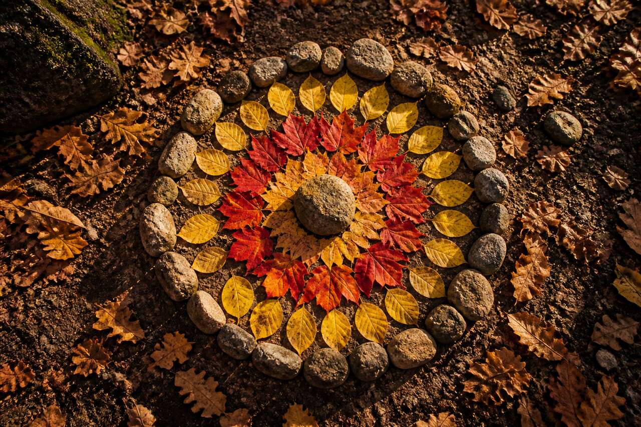 Créer avec des feuilles d’automne : compositions simples et très visuelles Créer avec des feuilles d’automne : compositions simples et très visuelles