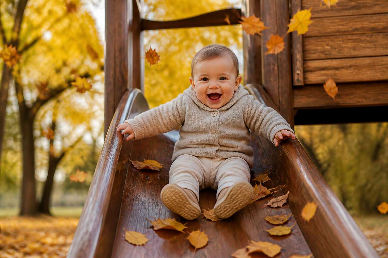 Pourquoi le toboggan de marrons est une bonne activit&eacute; d&rsquo;automne pour b&eacute;b&eacute;