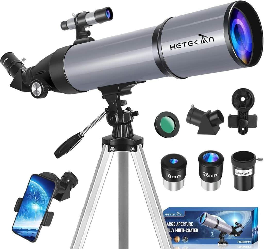 Test Hetekan télescope 80/600 mm portable : idéal pour débutants