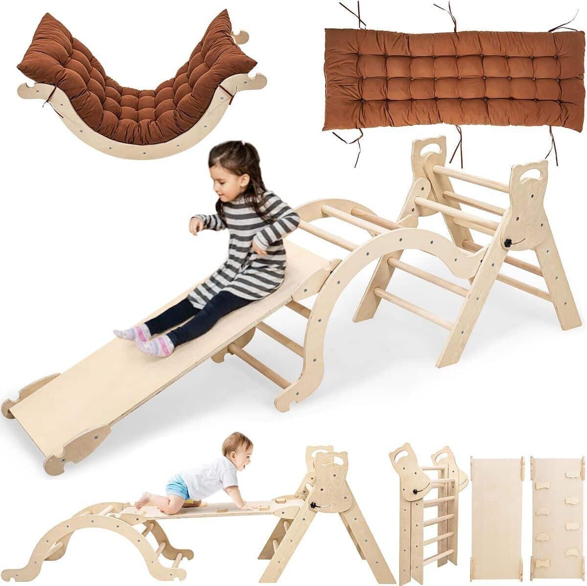 Test : jouet arche montessori Yrthe Voitom, aire de jeux en bois pour enfants