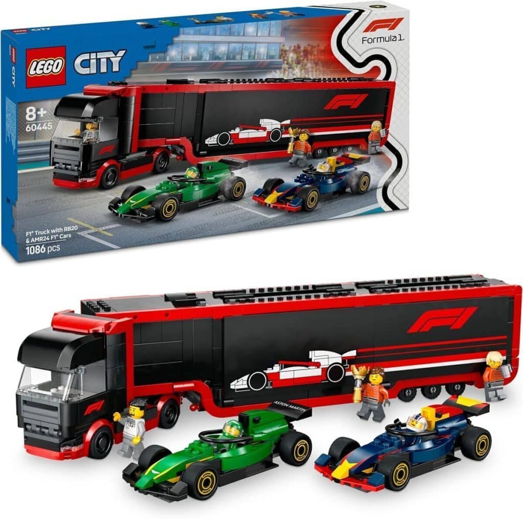 Test : lEGO City camion de F1 60445 avec voitures RB20 et AMR24