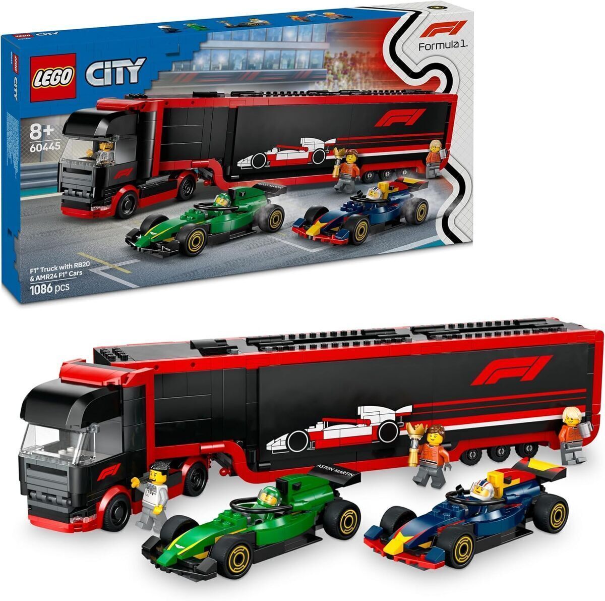Test : lEGO City camion de F1 60445 avec voitures RB20 et AMR24