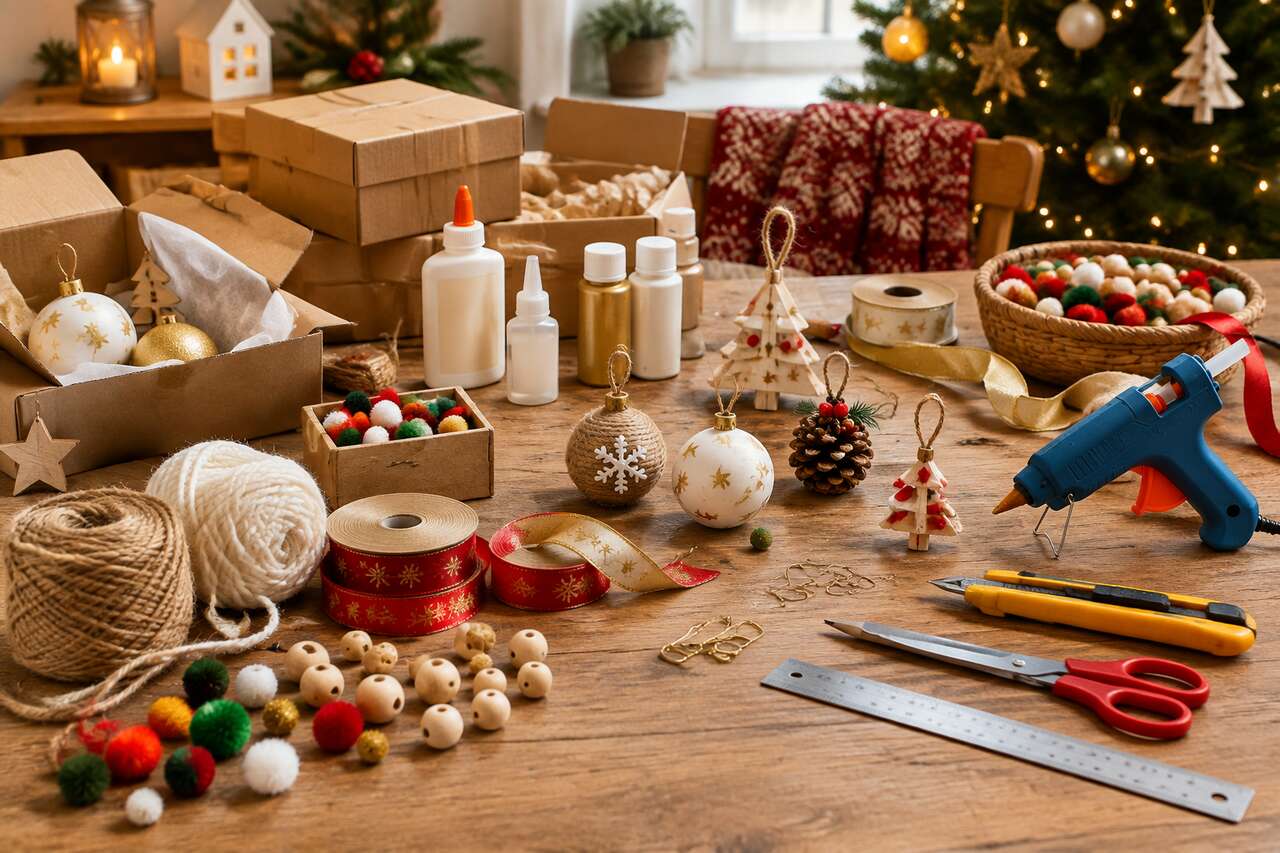 Décorations de Noël DIY : carton et fil