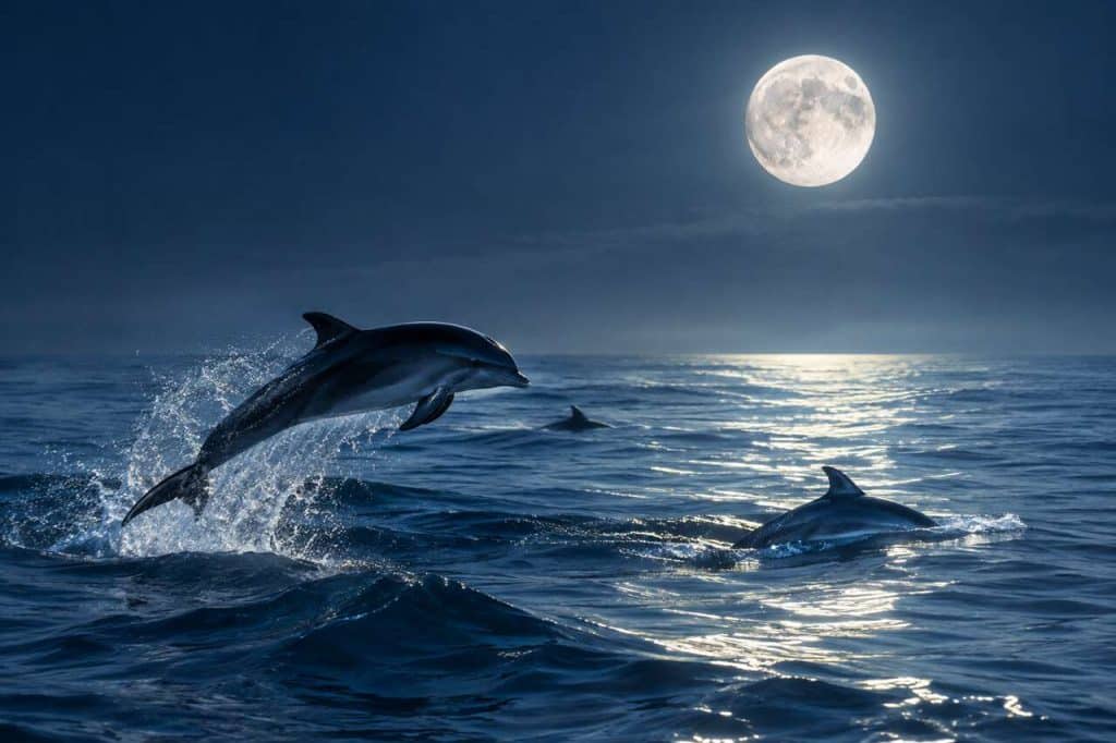 La danse des dauphins sous la lune