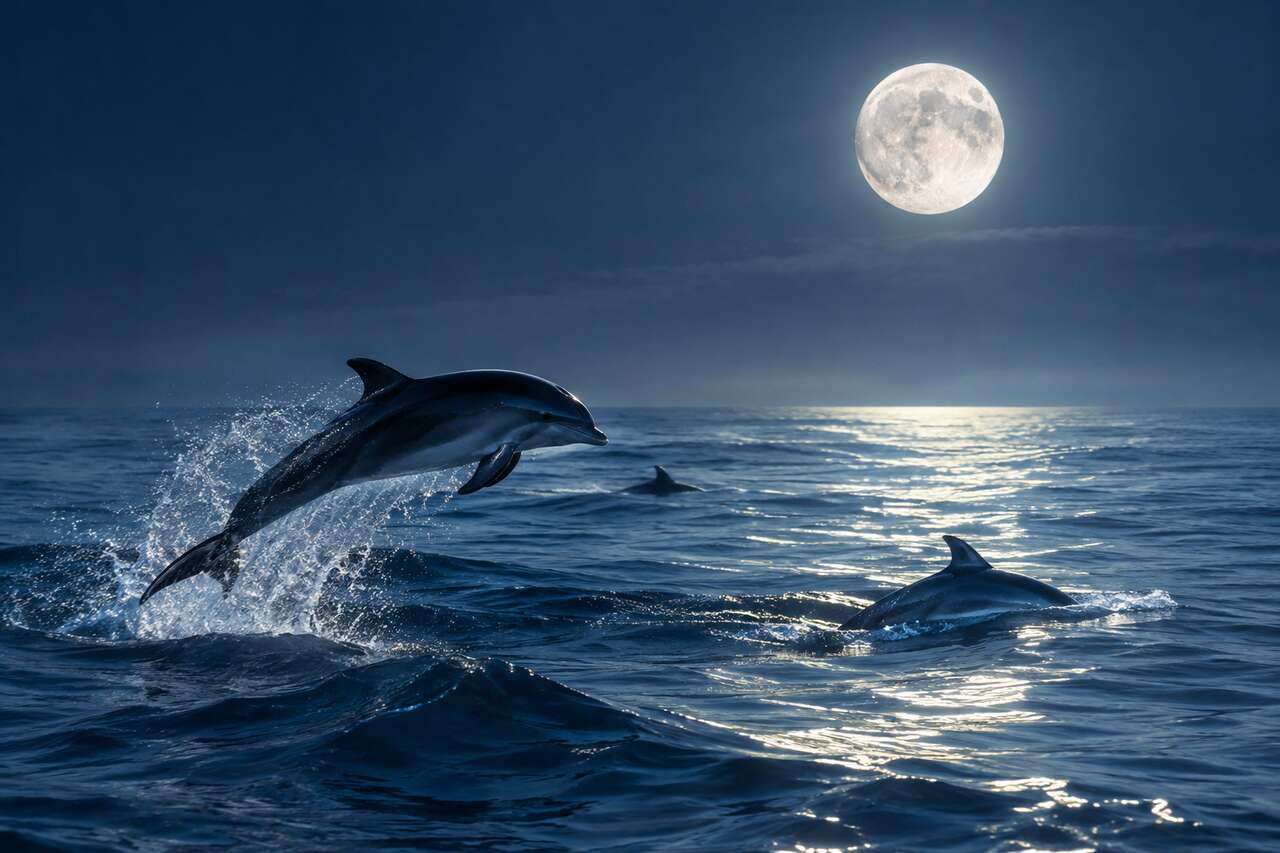 La danse des dauphins sous la lune
