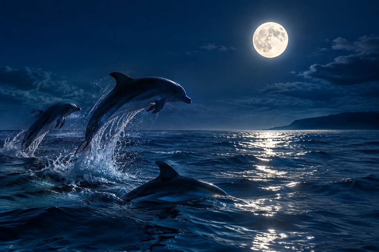 Une sc&egrave;ne nocturne qui intrigue: que signifie &laquo; la danse &raquo; des dauphins