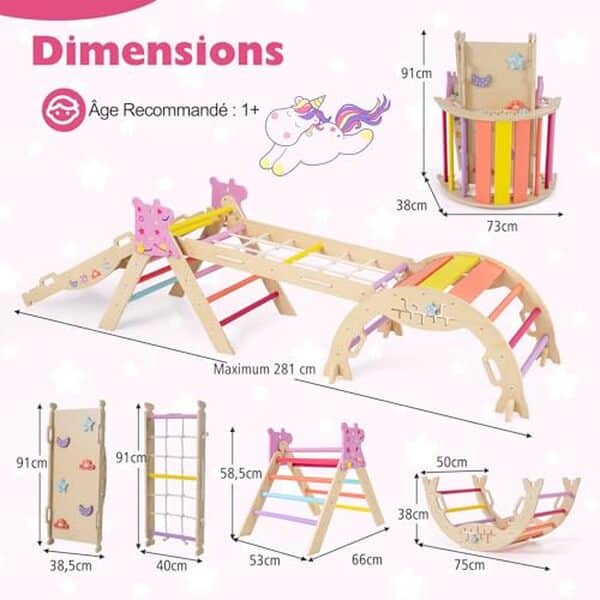 Découvrez notre test détaillé du triangle d'escalade 9 en 1 Goplus multicolore : un jouet Montessori innovant pour développer l'agilité et la motricité de votre enfant.