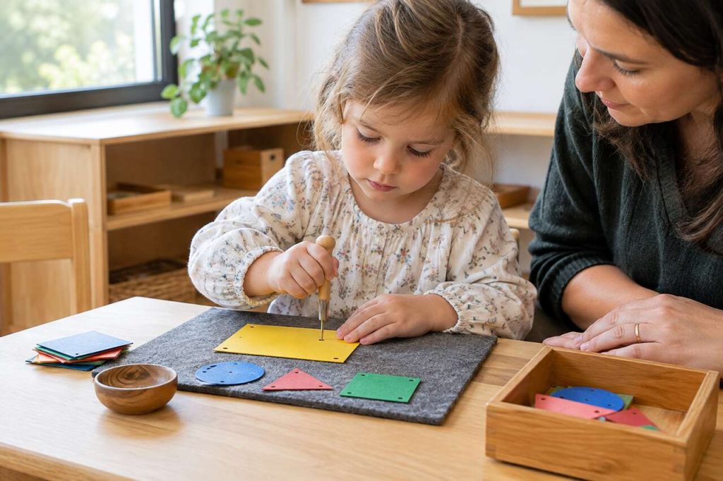 Poinçonnage Montessori : développer la motricité fine des enfants