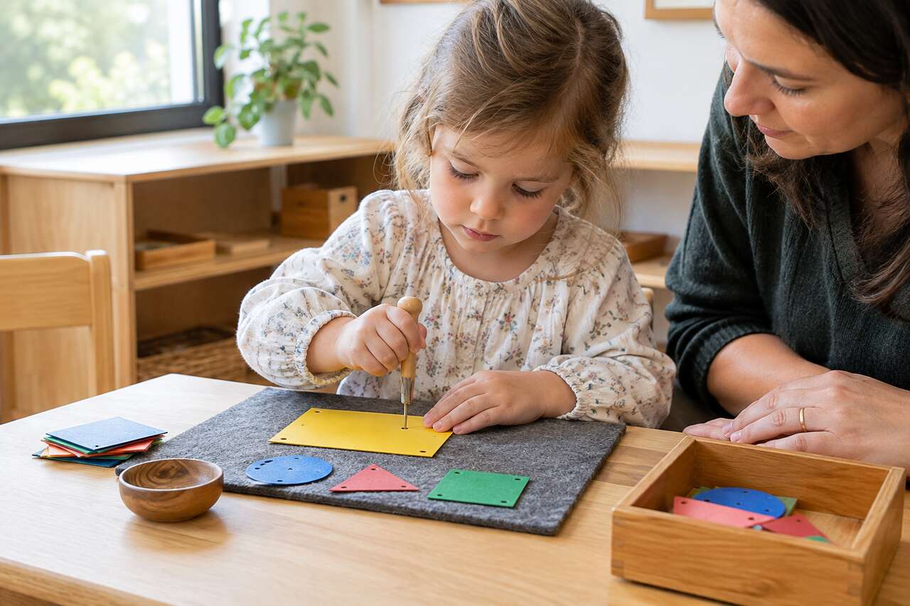 Poinçonnage Montessori : développer la motricité fine des enfants