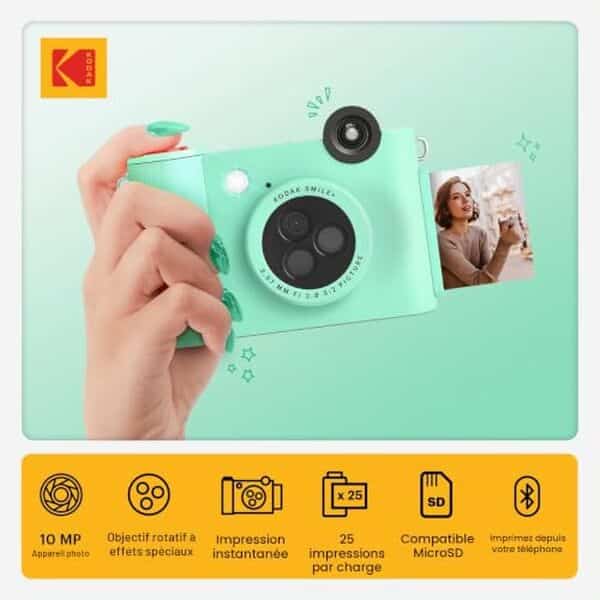 Découvrez le Kodak Smile+, l'appareil photo instantané avec imprimante Bluetooth intégrée. Avis détaillé, caractéristiques et performances pour cet gadget photo portable.