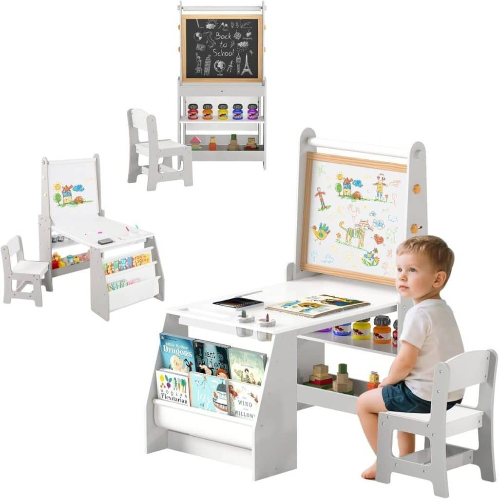 Test de la table enfant Goplus avec tableau et accessoires